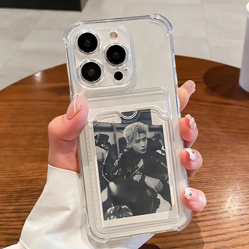 Phone Cases With Wallet On Back - Custodia per telefono trasparente con slot